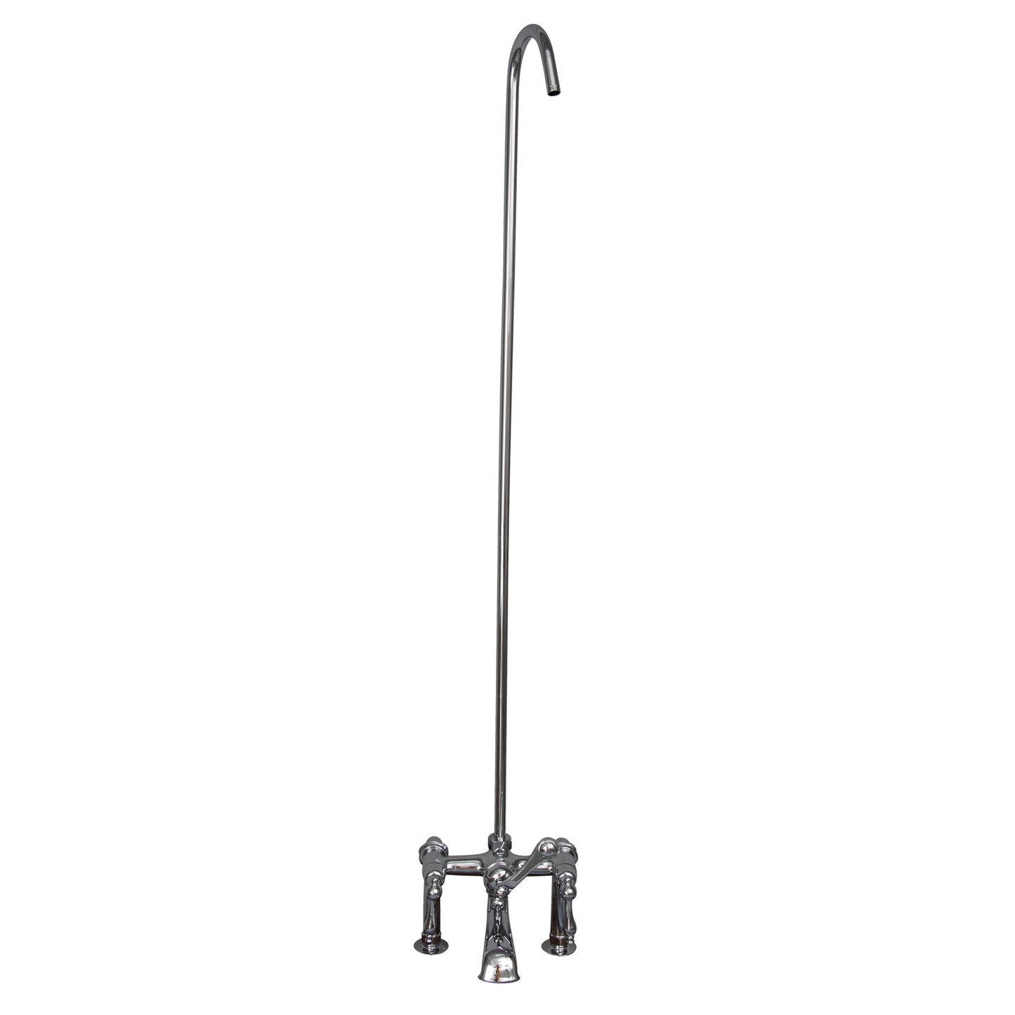 Tub Rim Mount Diverter Faucet with Lever Handles & 62" Riser in Chrome