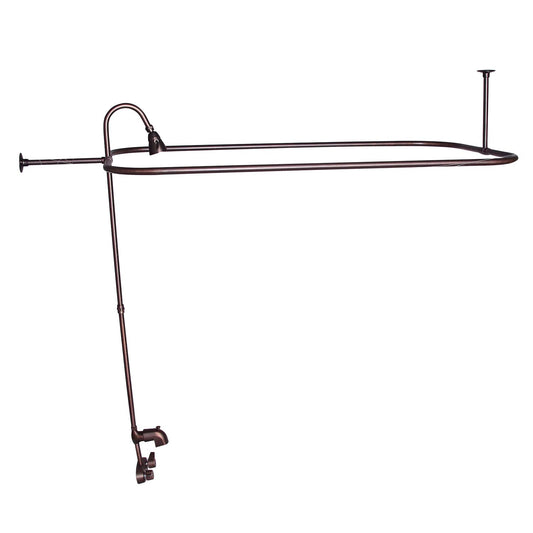 Tub Wall Mount Faucet with 54" x 24" Curtain Rod & Shower Head in Oil Rubbed Bronze