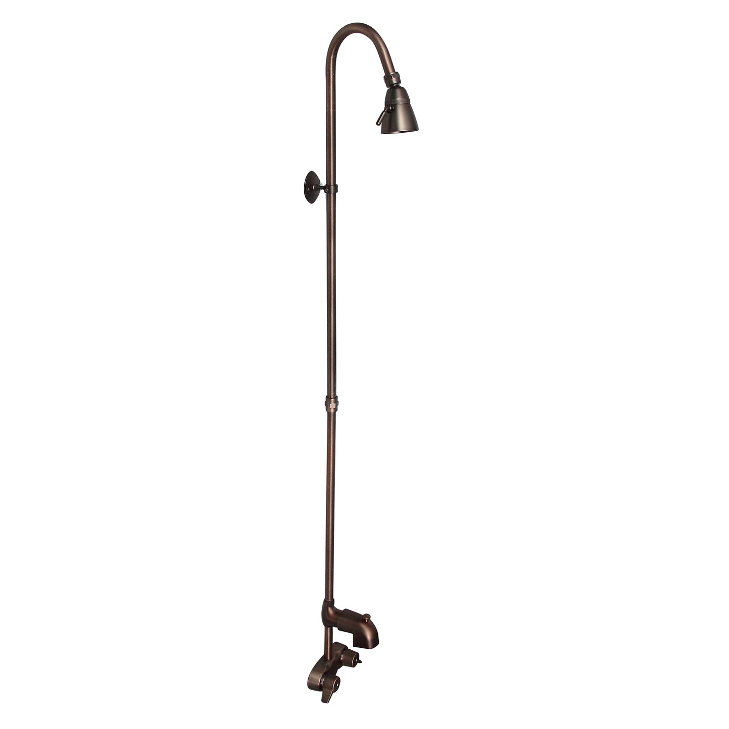 Two-Handle Traditional Tub Faucet with 56" Riser & Shower Head in Oil Rubbed Bronze