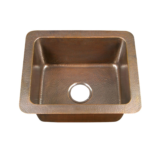 Reece 21" Single Bowl Hammered Copper Drop-In Kitchen Sink