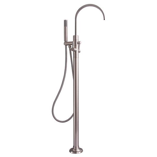 Dixville Freestanding Floor-Mount Tub Faucet with Hand Shower Brushed Nickel