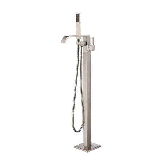 Camari Freestanding Floor-Mount Tub Faucet with Hand Shower Brushed Nickel