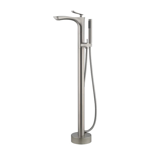 Kayla Freestanding Floor-Mount Tub Faucet with Hand Shower Brushed Nickel