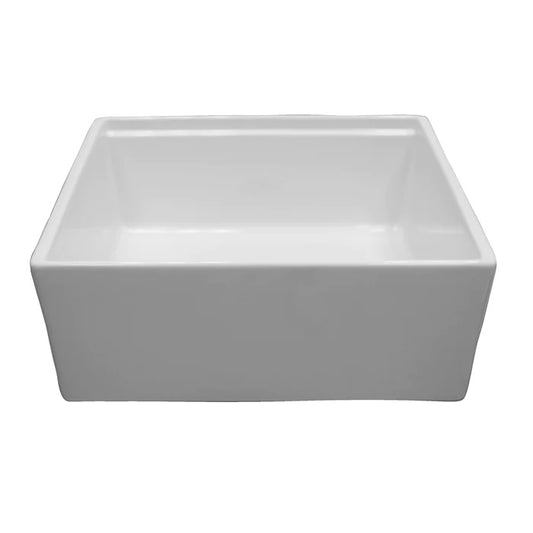 Crofton 36" Single Bowl Apron Sink with Ledge Plain Front White