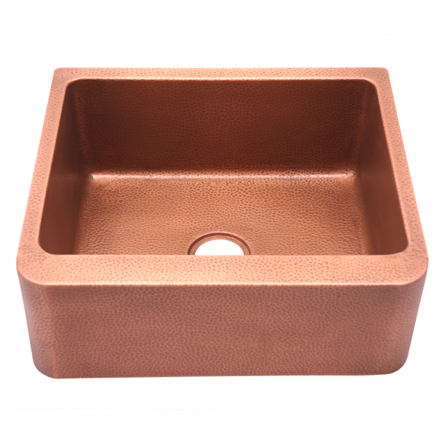 Avena 25" Copper Single Bowl Kitchen Apron Sink Hammered Finish