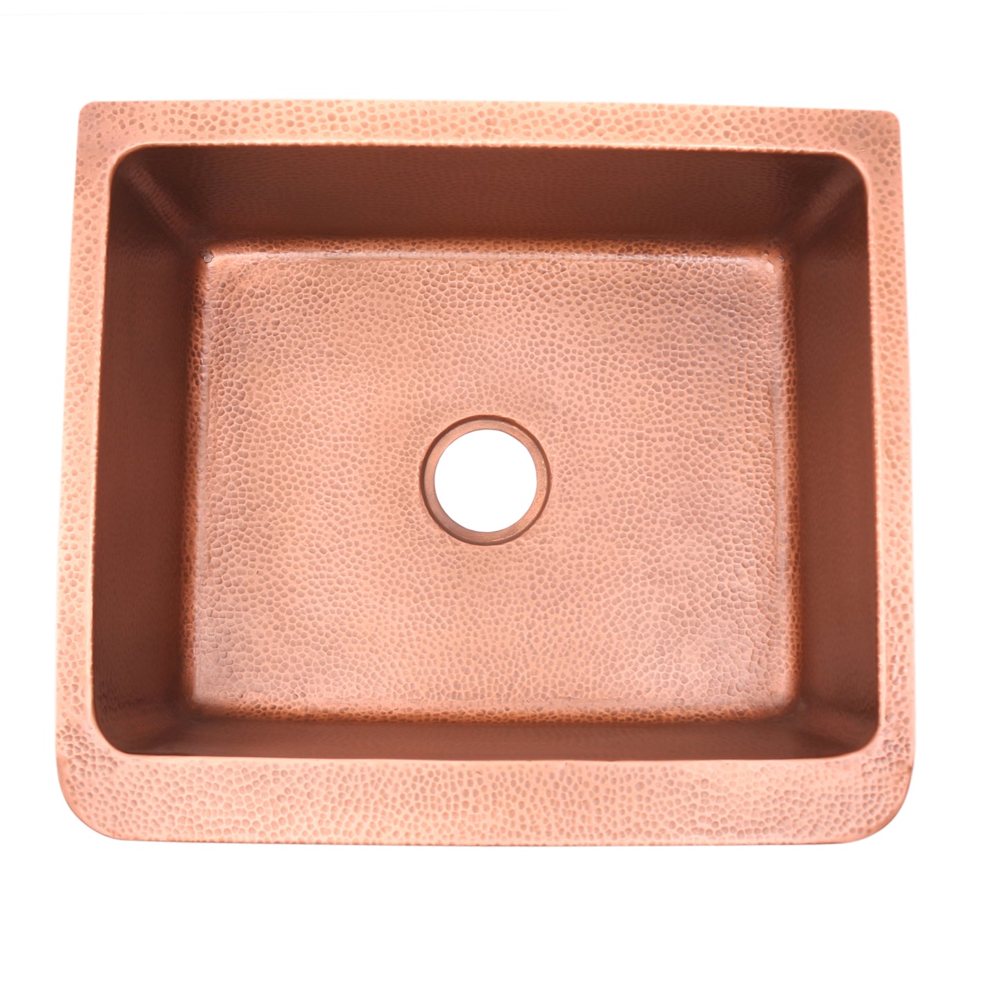 Avena 25" Copper Single Bowl Kitchen Apron Sink Hammered Finish