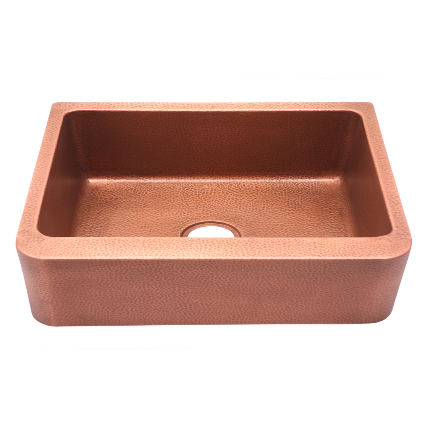 Avena 30" Copper Single Bowl Kitchen Apron Sink Hammered Finish