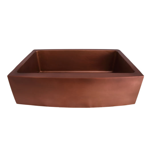 Emelina 33" Copper Single Bowl Kitchen Apron Sink Antique Finish