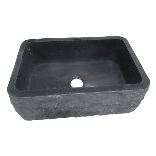Birgitta 36" Granite Single Bowl Apron Kitchen Sink Chiseled Front