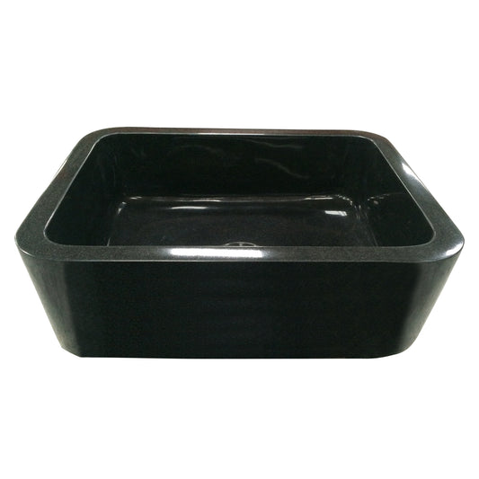 Acantha 33" Polished Black Granite Single Bowl Apron Sink