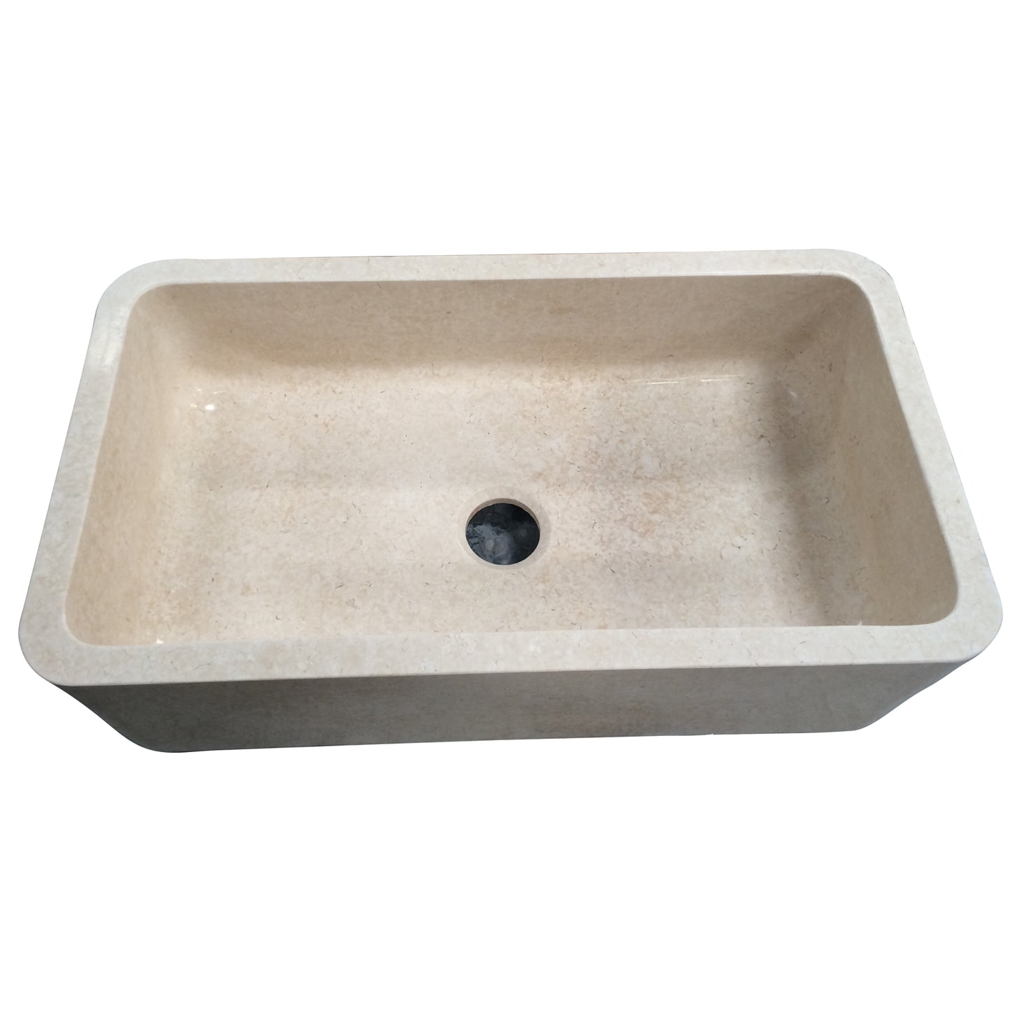 Chandra 36" Marble Single Bowl Apron Kitchen Sink Polished Finish