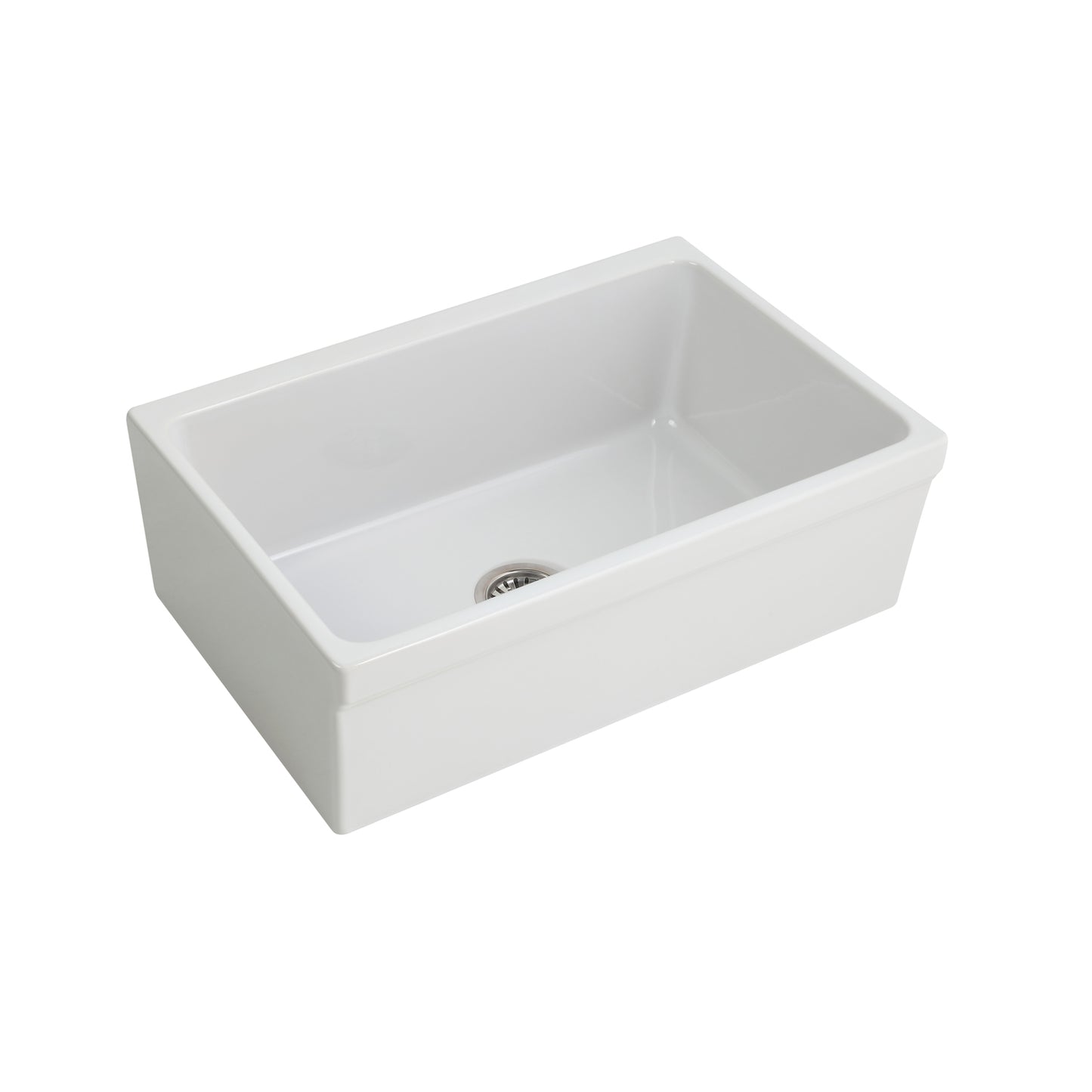 Gannon 30" Single Bowl Fireclay Apron Kitchen Sink in White