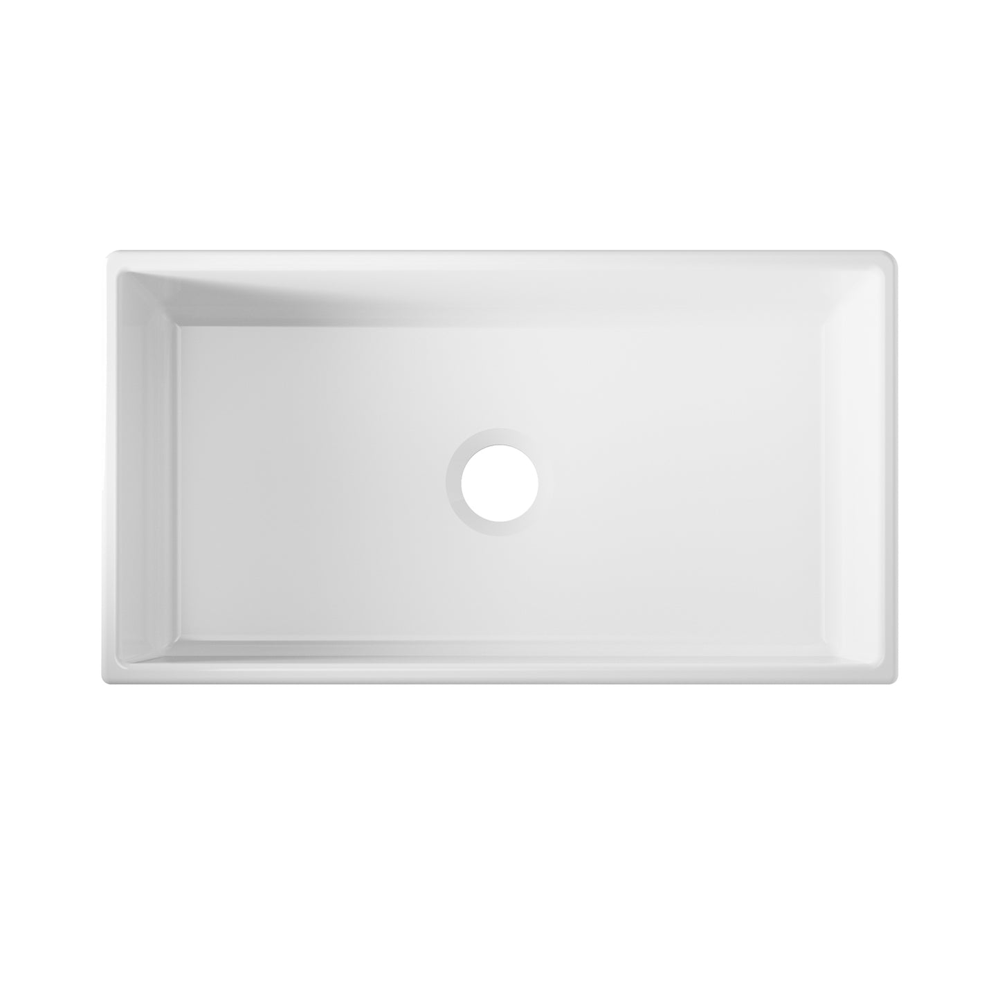 Chapman 36" Fireclay Single Bowl Kitchen Sink Center Drain White