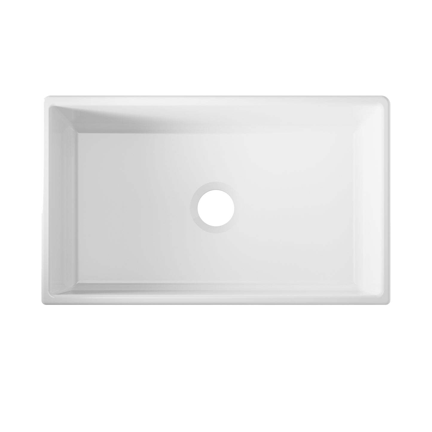 Carthage 36" Fluted Front Single Bowl Kitchen Sink in White