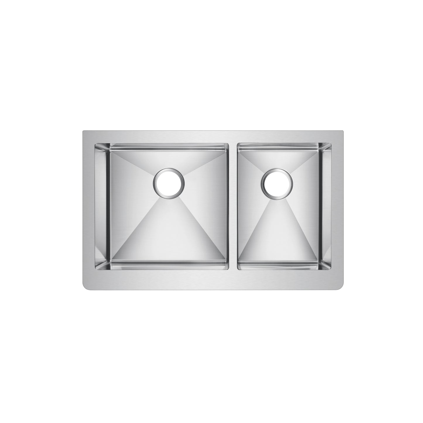 Crowley 33" Stainless Steel 60/40 Double Bowl Apron Sink