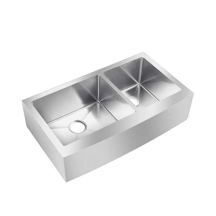 Damita 33" Stainless Steel 60/40 Double Bowl Apron Sink