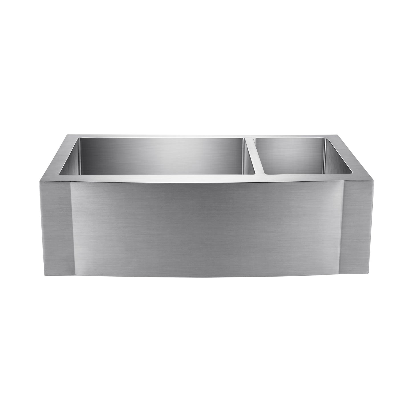 Cervantes 33" Stainless Steel 70/30 Offset Double Bowl Apron Sink