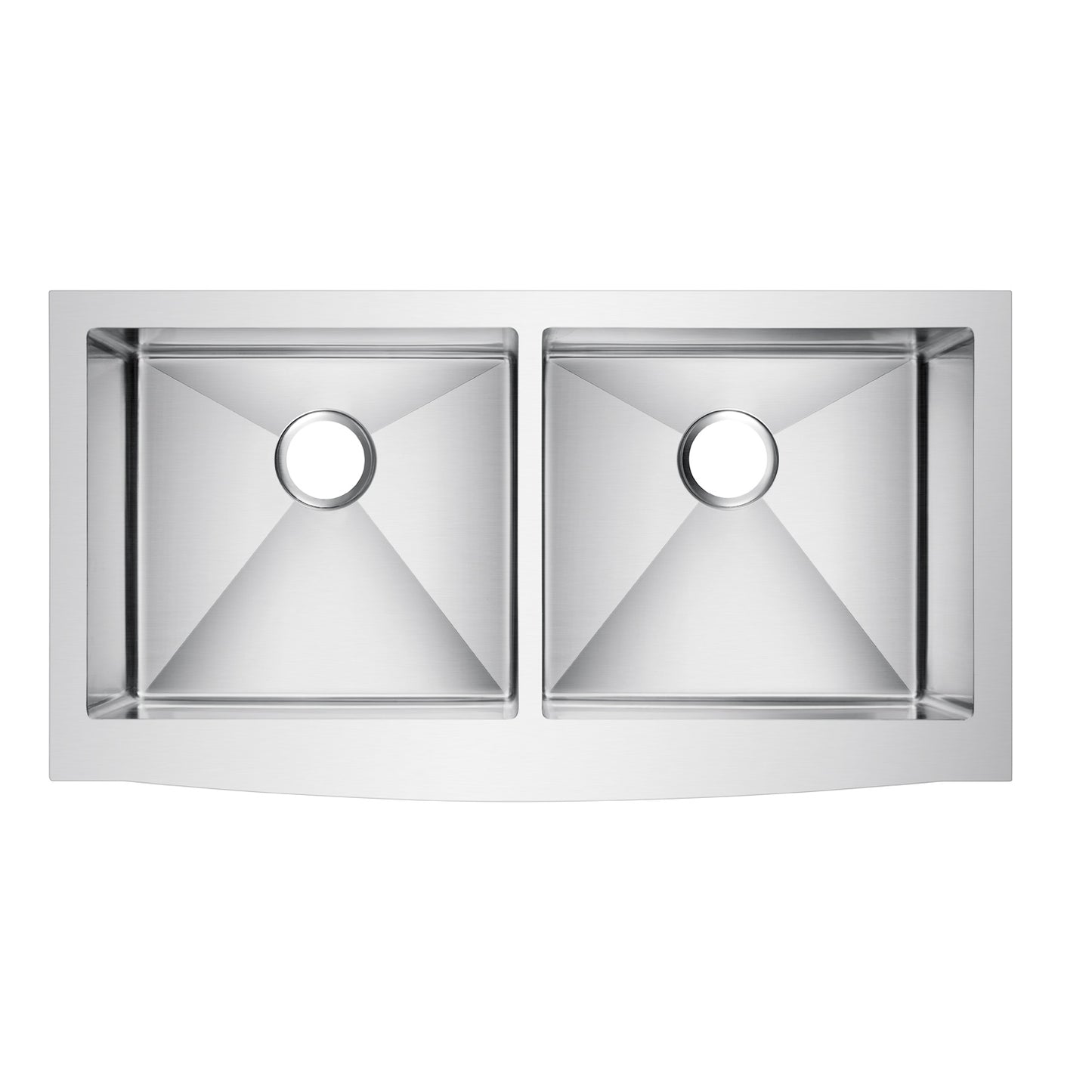 Dixon 39" Stainless Steel Double Bowl Curved Front Apron Sink
