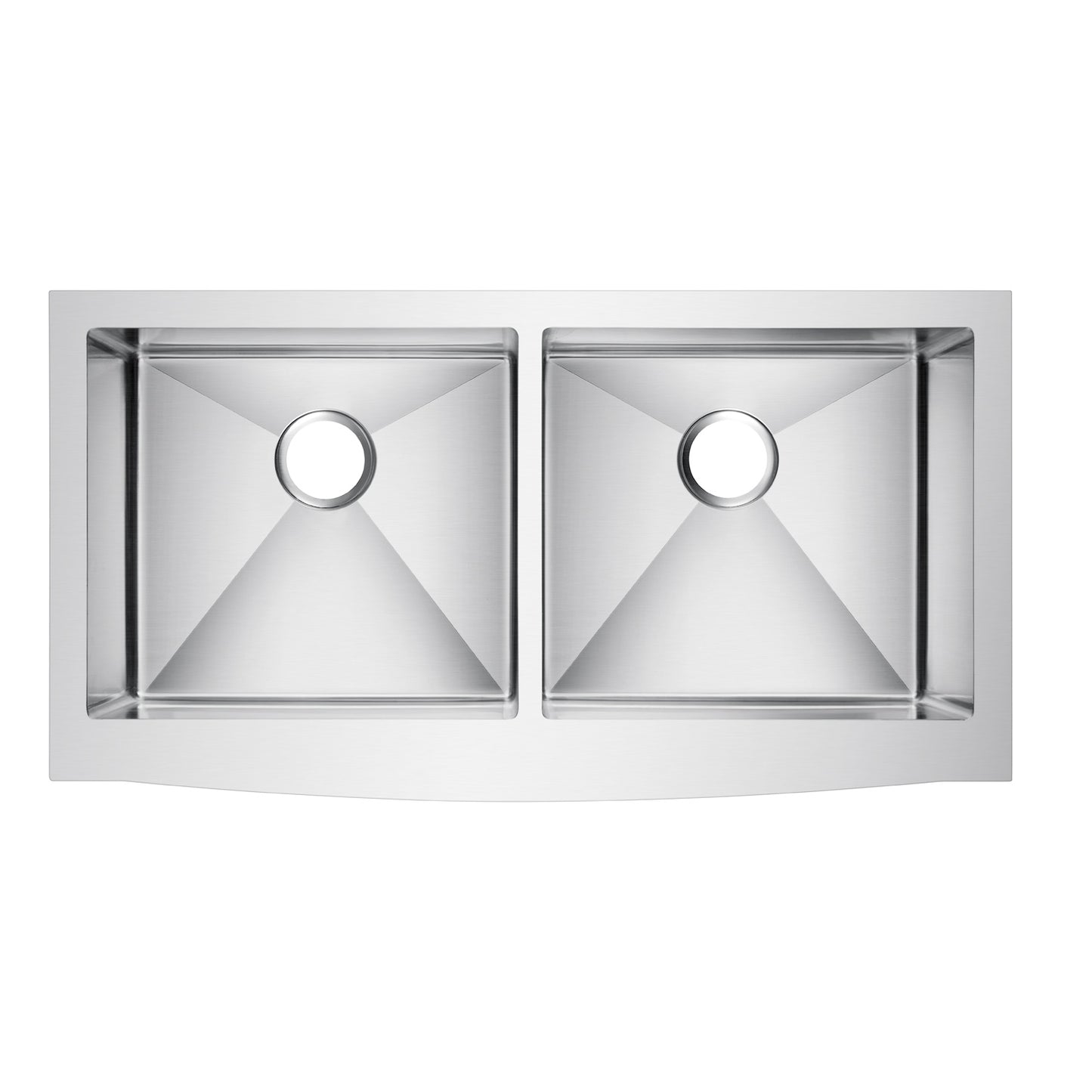 Dixon 39" Stainless Steel Double Bowl Curved Front Apron Sink