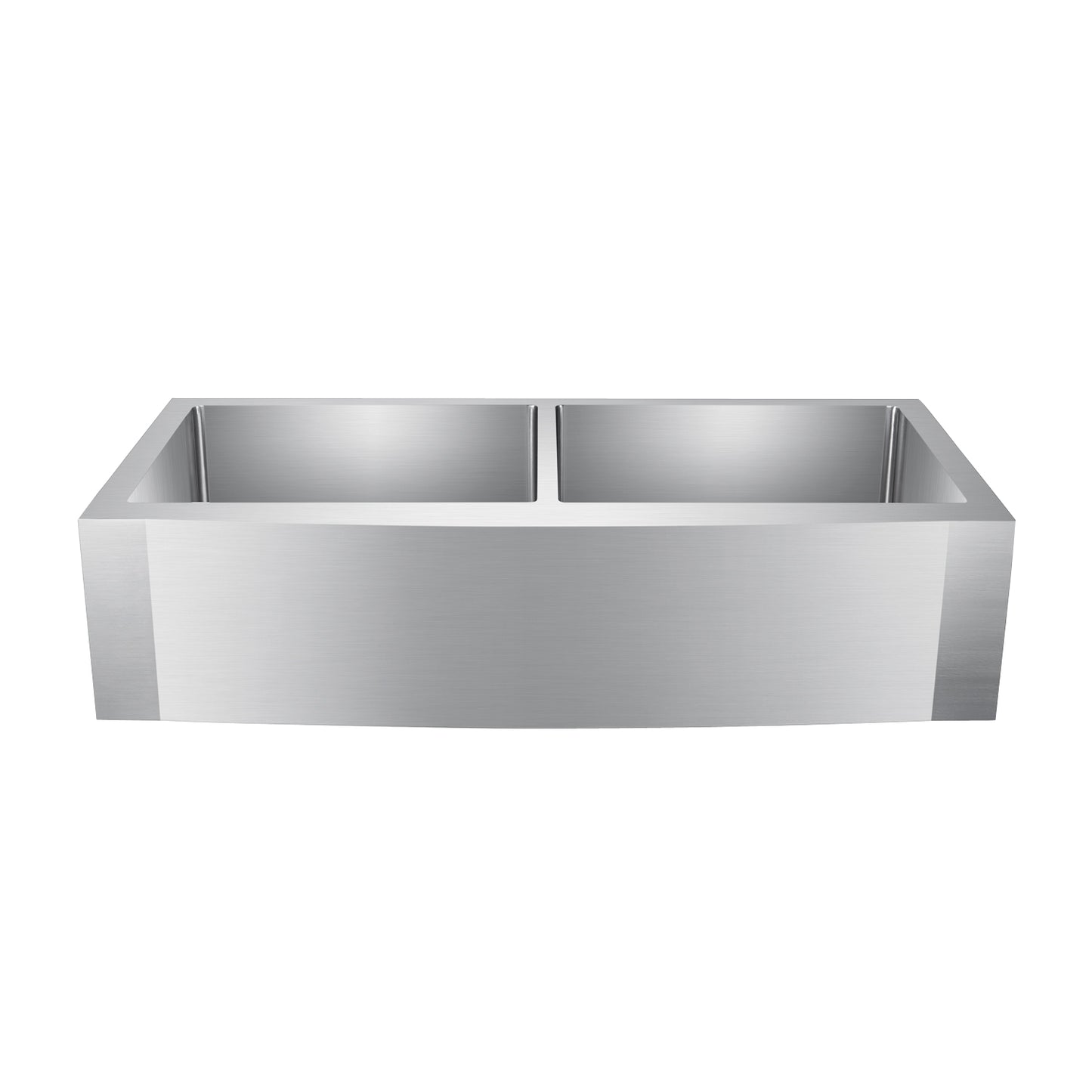 Dominic 42" Stainless Steel Double Bowl Bevelled Front Apron Sink