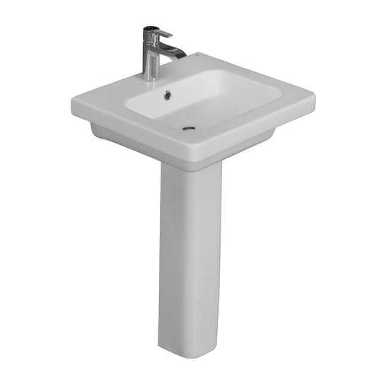 Resort 650 Pedestal Bathroom Sink White for 1-Hole Faucet