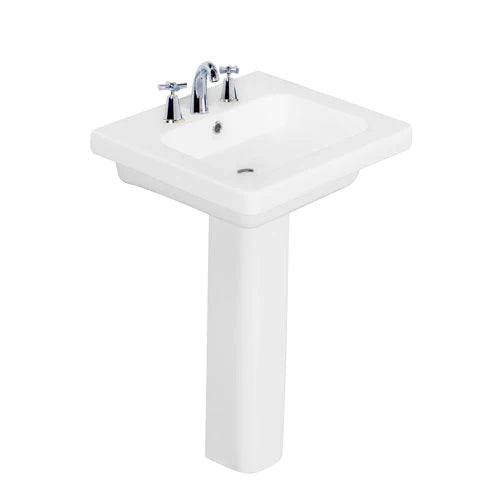 Resort 550 Pedestal Bathroom Sink White for 4" Centerset