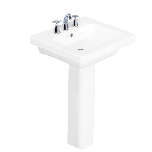 Resort 650 Pedestal Bathroom Sink White for 4" Centerset