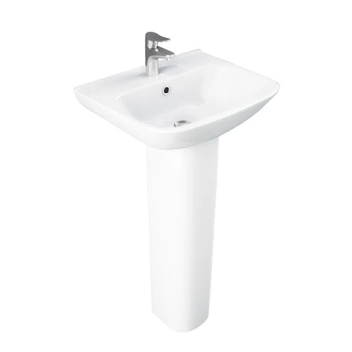 Eden 450 Pedestal Bathroom Sink White for 4" Centerset