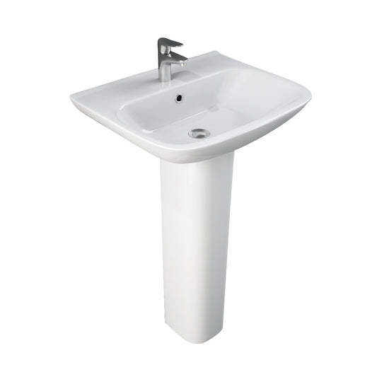 Eden 520 Pedestal Bathroom Sink White for 1-Hole Faucet