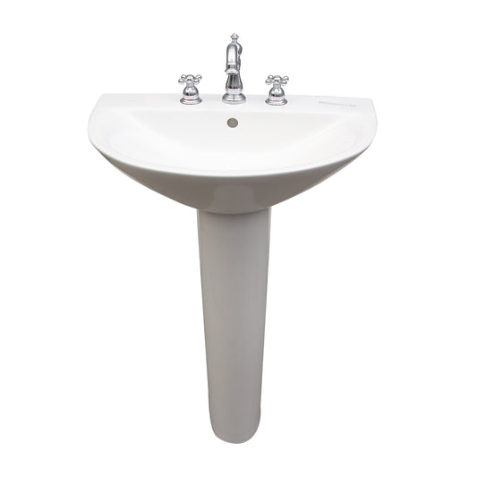 Morning 650 Pedestal Bathroom Sink White for 8" Widespread