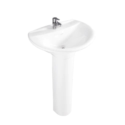Venice 650 Pedestal Bathroom Sink White for 4" Centerset