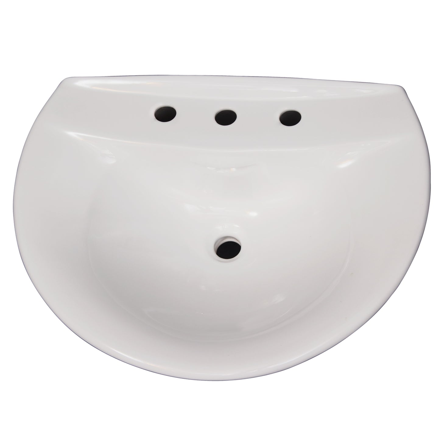 Venice 650 Pedestal Bathroom Sink White for 4" Centerset