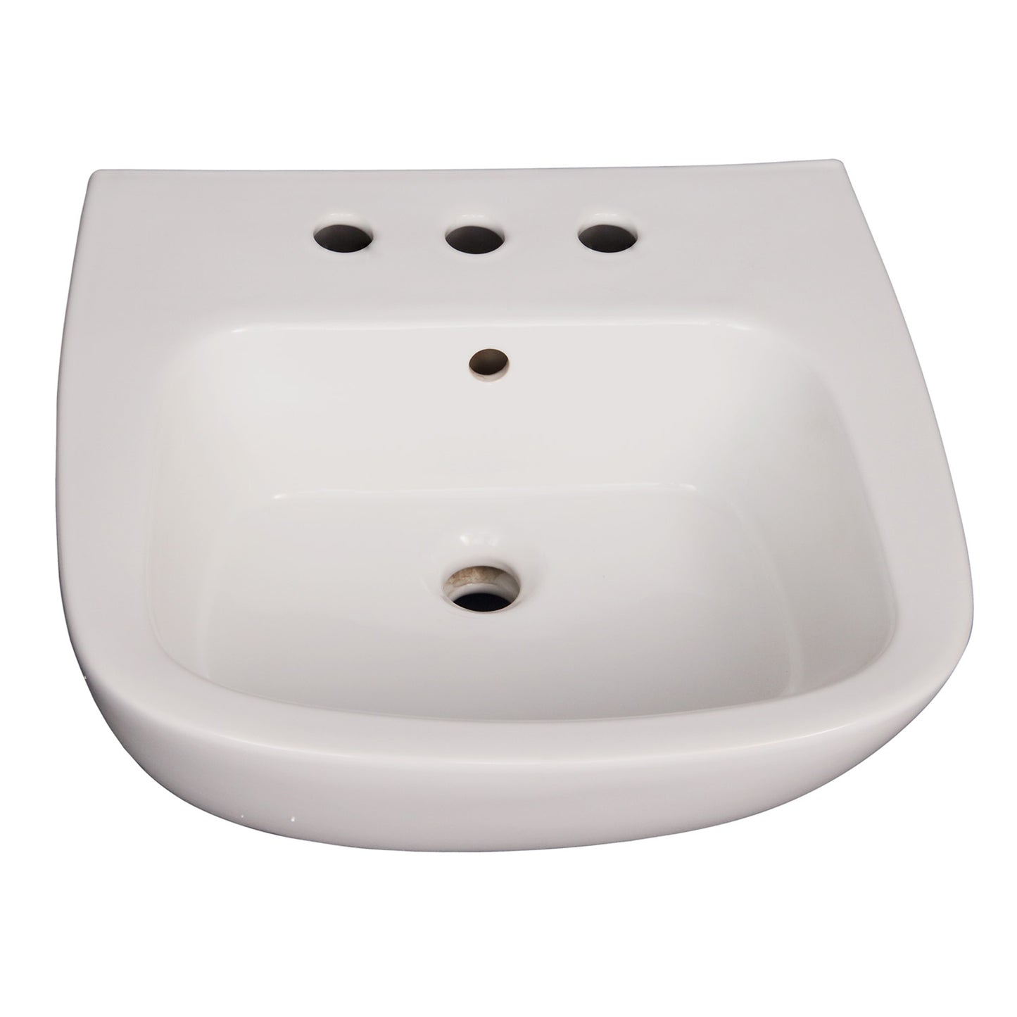 Elena 600 Pedestal Bathroom Sink White for 8" Widespread