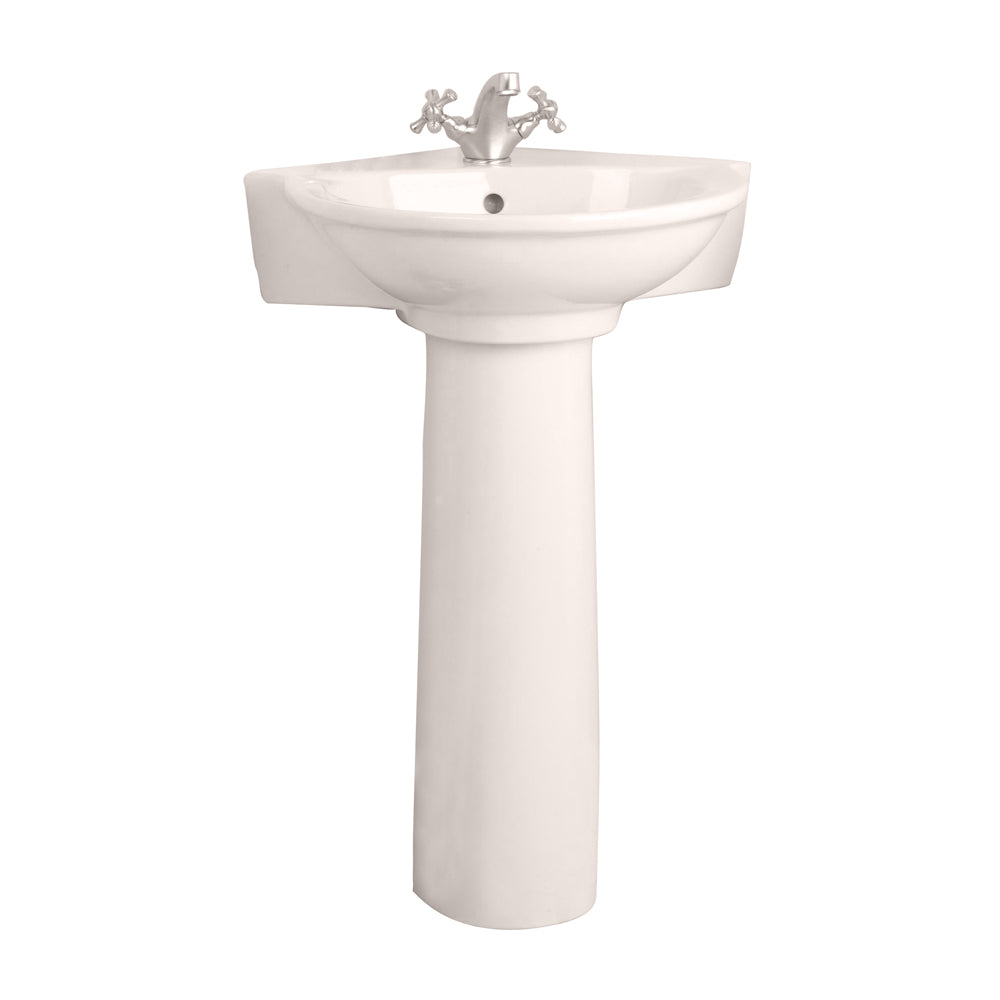Evolution Corner Pedestal White for 1-Hole Faucet