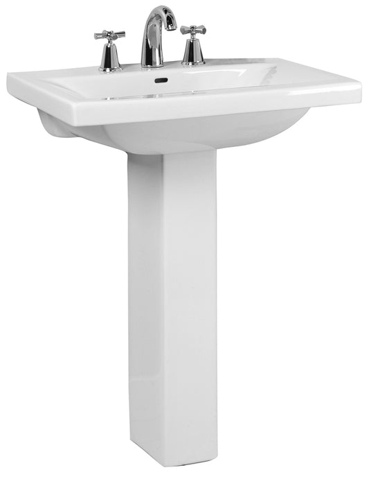 Mistral 650 Pedestal Bathroom Sink White for 4" Centerset