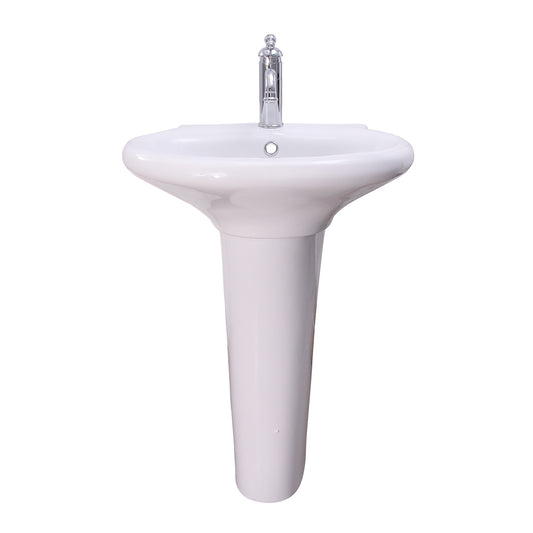 Collins Pedestal Bathroom Sink White for 1-Hole Faucet