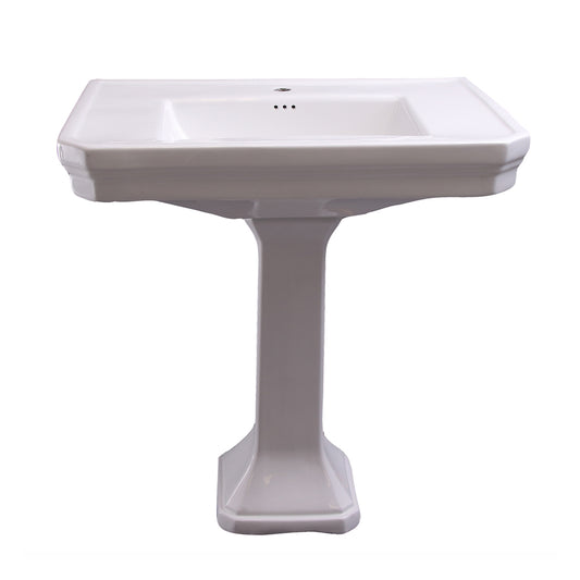 Corbin Rectangular Pedestal Sink White for 1-Hole Faucet
