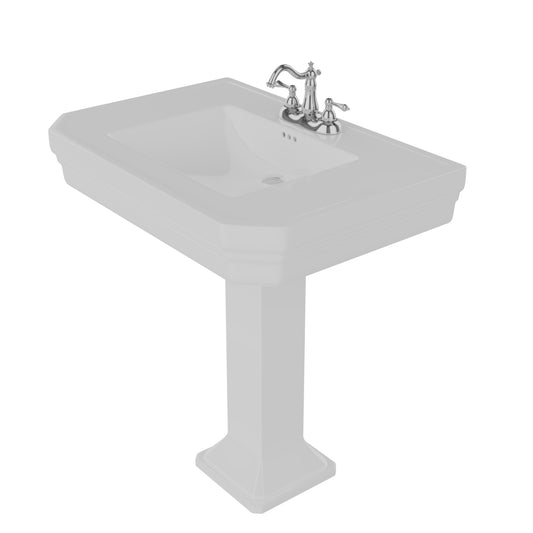 Corbin Rectangular Pedestal Sink White for 4" Centerset