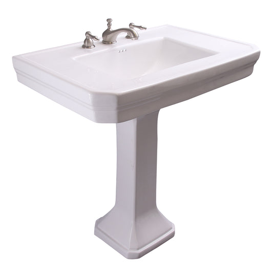 Corbin Rectangular Pedestal Sink White for 8" Widespread