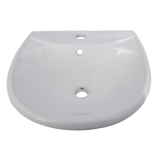 Gair Pedestal Bathroom Sink White for 1-Hole Faucet