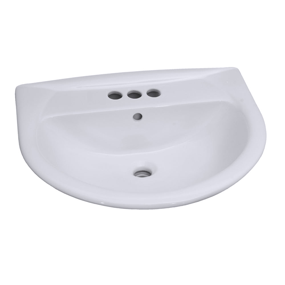 Karla 605 Pedestal Bathroom Sink White for 4" Centerset