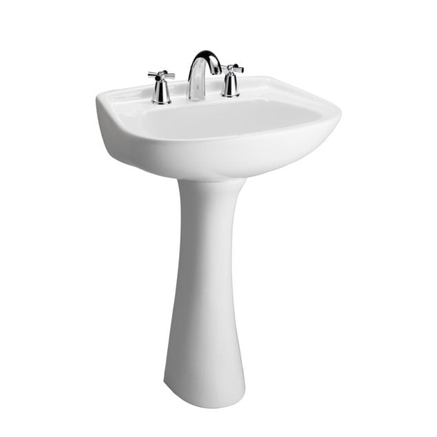 Hartford Pedestal Bathroom Sink White for 4" Centerset