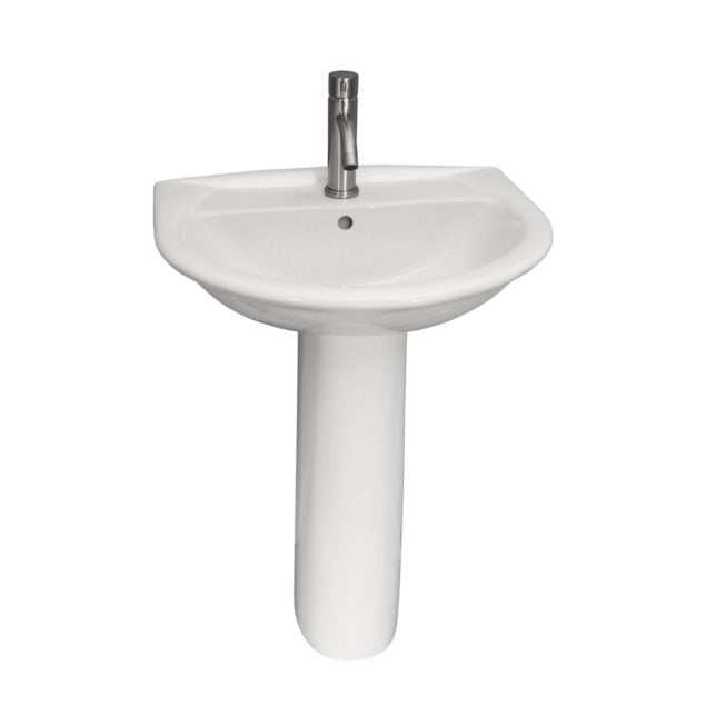 Karla 550 Pedestal Bathroom Sink White for 4" Centerset
