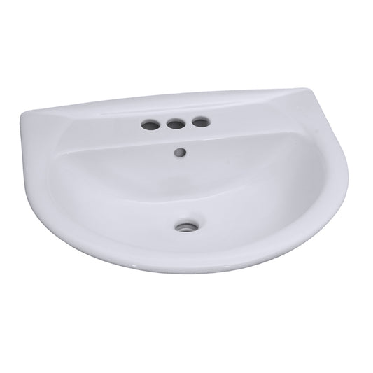 Karla 550 Pedestal Bathroom Sink White for 4" Centerset