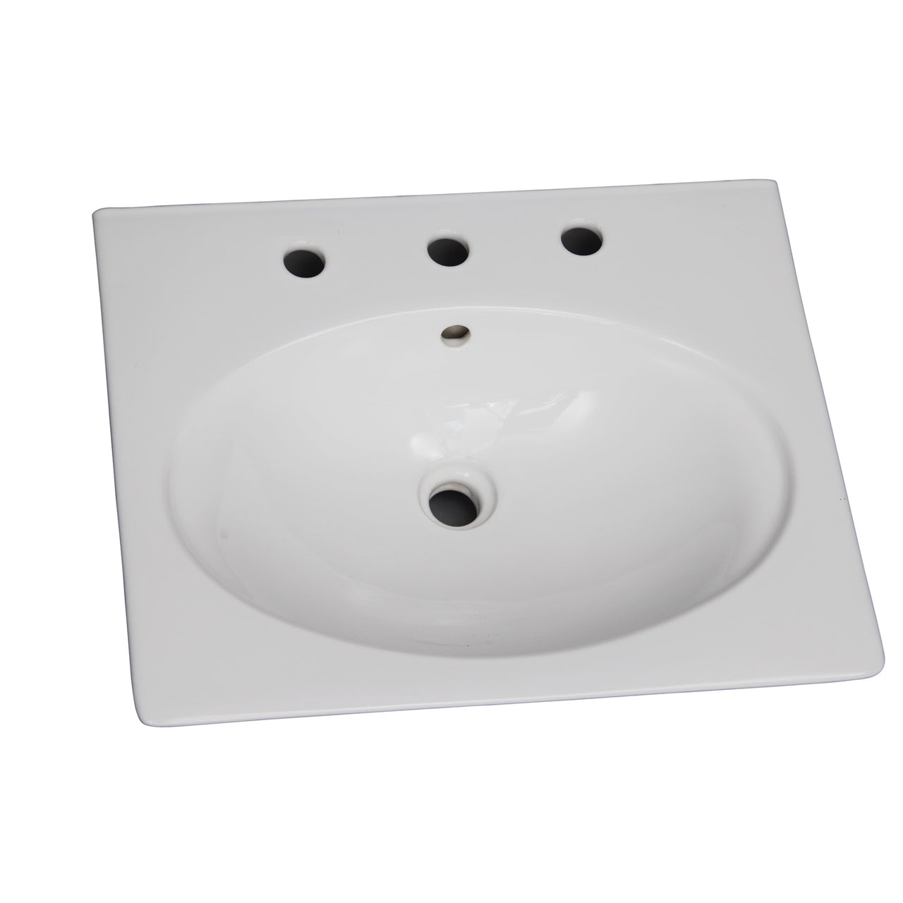 Opulence 23" Oval Pedestal Bathroom Sink White for 8" Widespread