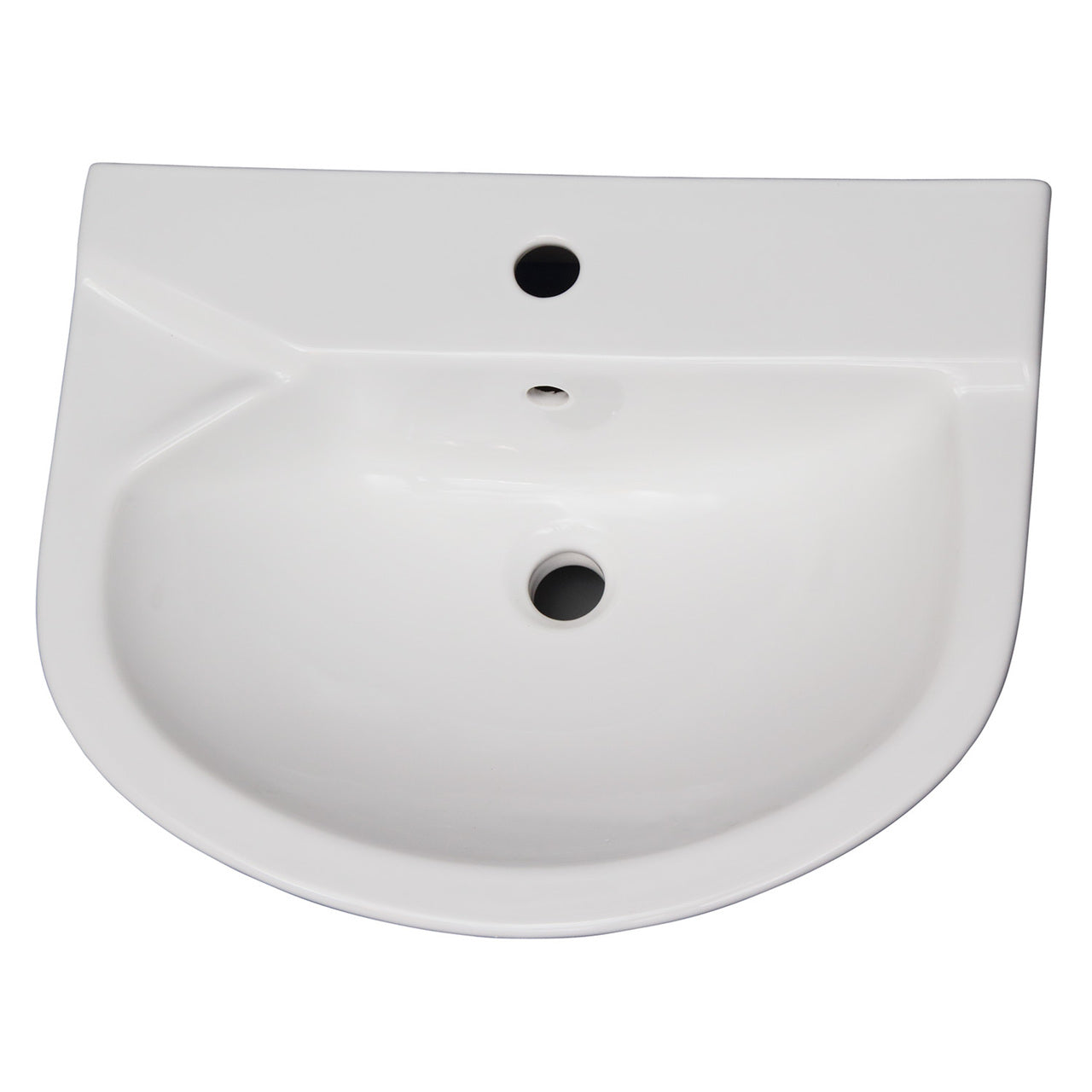 Anabel 555 Pedestal Bathroom Sink White for 1-Hole Faucet