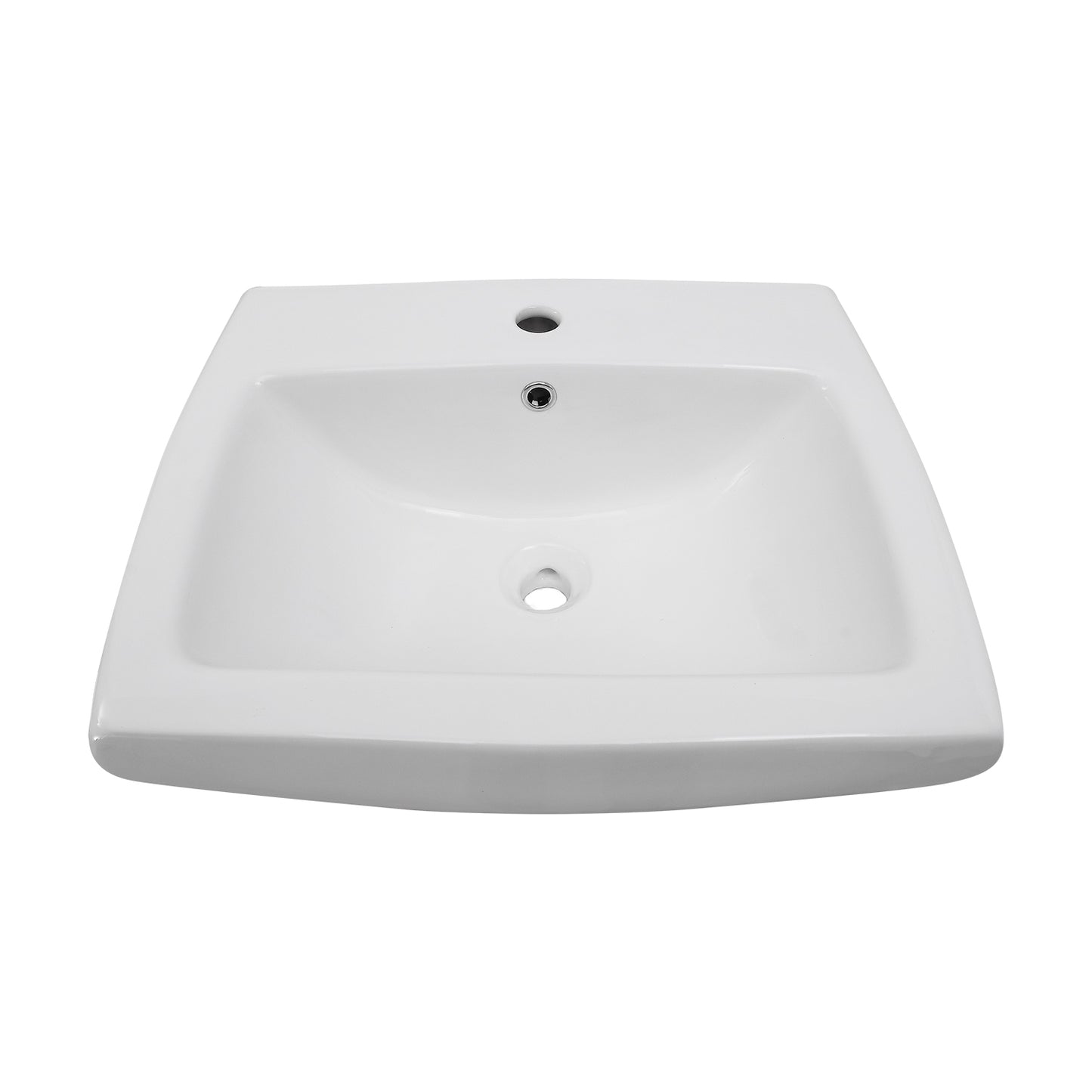 Ambrose Pedestal Bathroom Sink White for 1-Hole Faucet