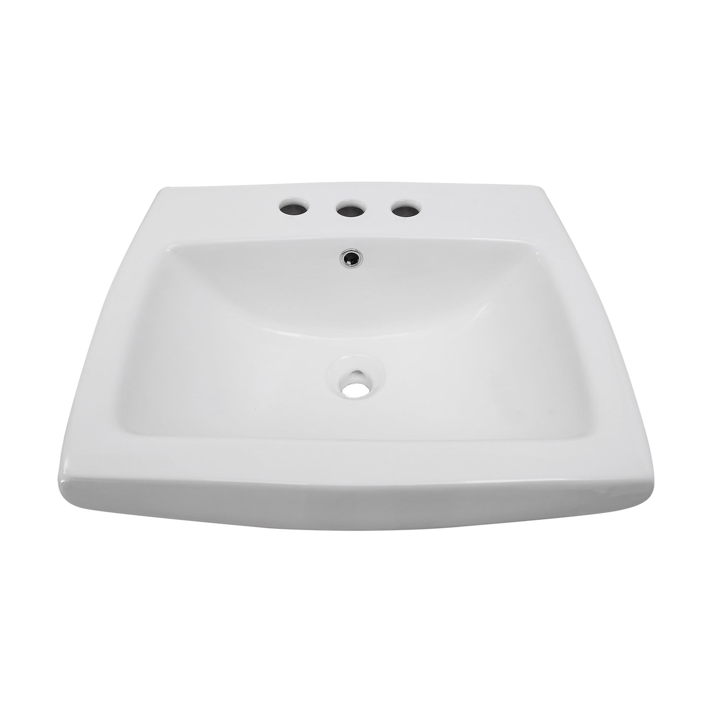 Ambrose Pedestal Bathroom Sink White for 6" Mink Widespread