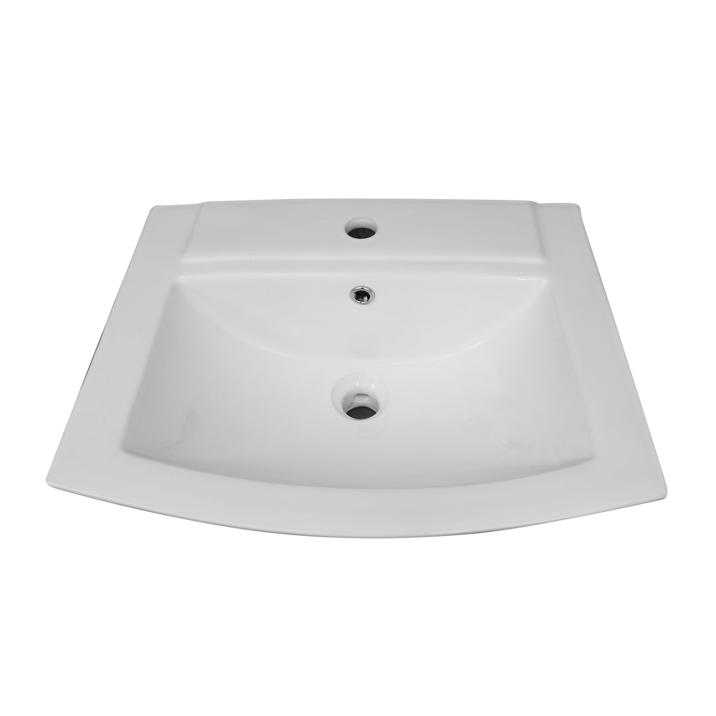 Burke Pedestal Bathroom Sink White for 1-Hole Faucet