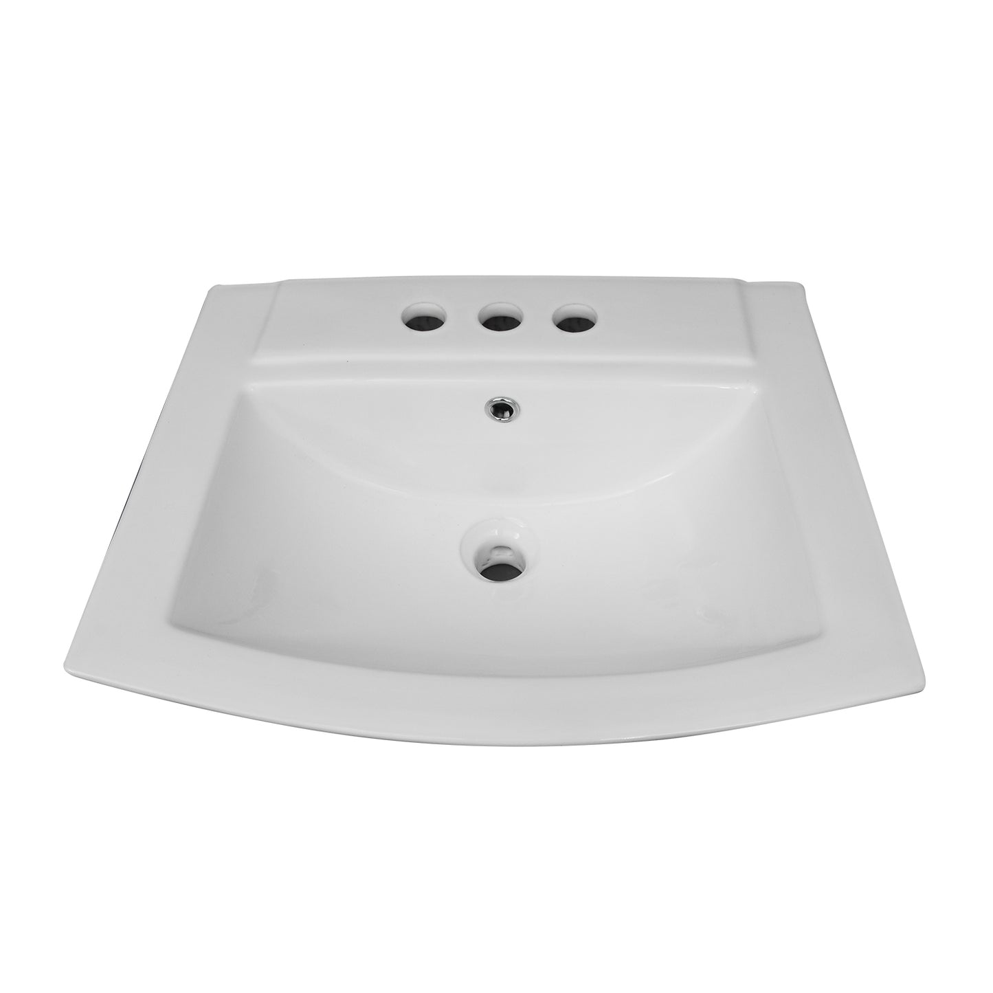 Burke Pedestal Bathroom Sink White for 4" Centerset